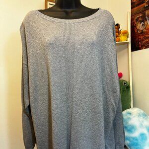 Lands End Gray Long Sleeve Knit Pullover Sweater Women’s Plus 1X 16W 18W